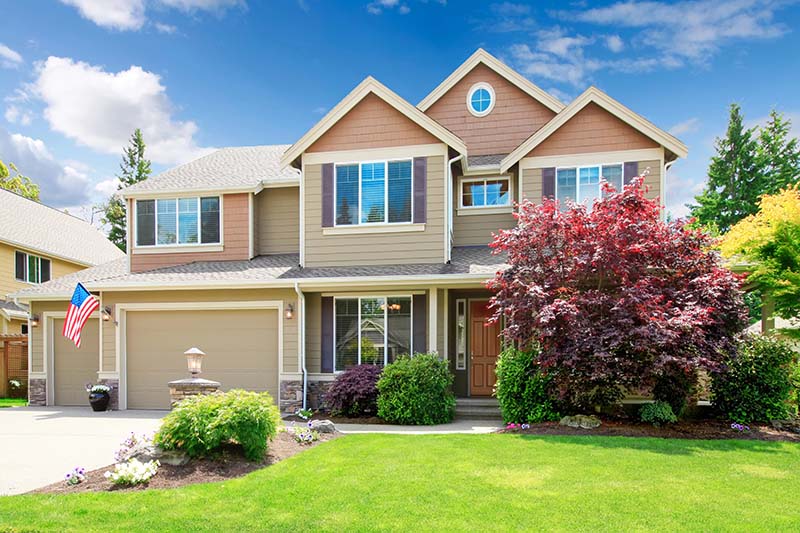 Front porch house exterior with spring street